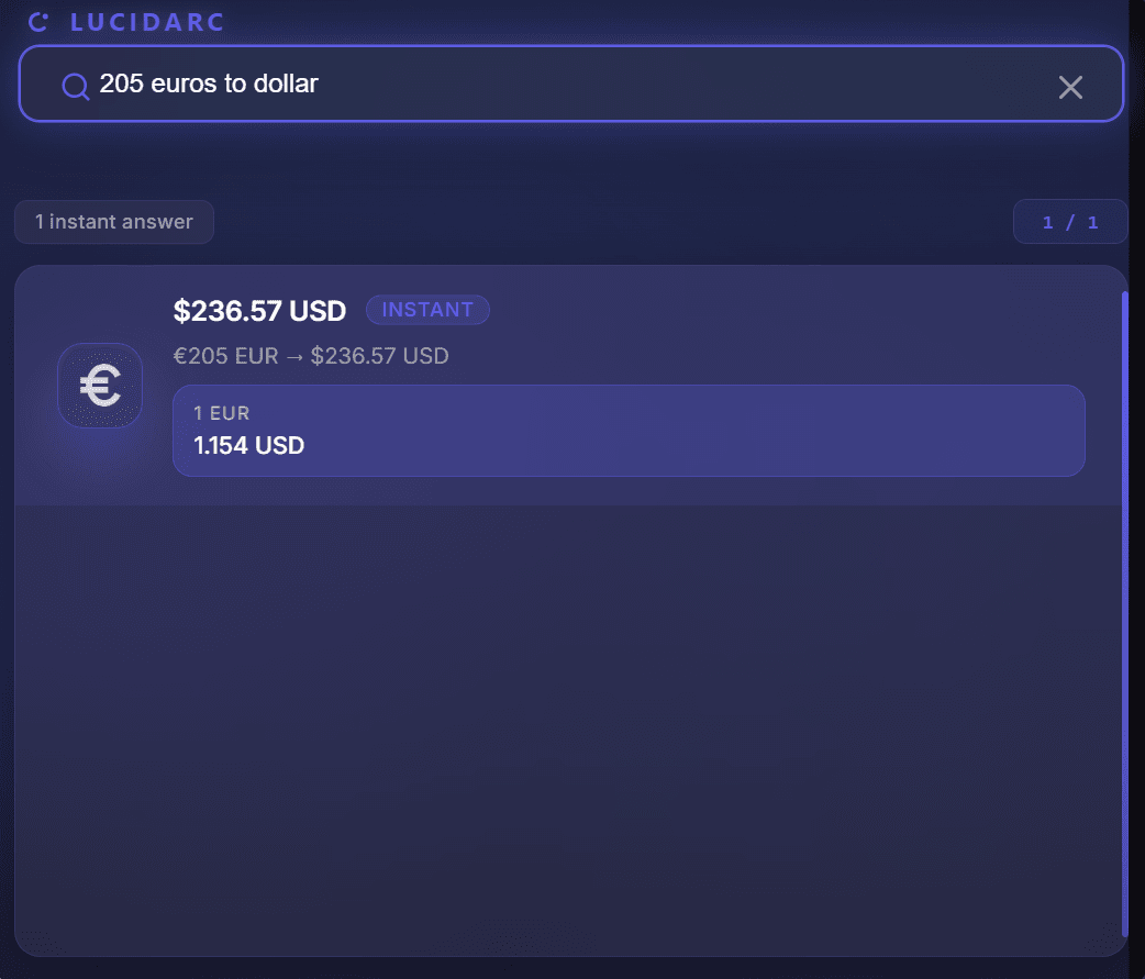 LucidArc, Convert currency