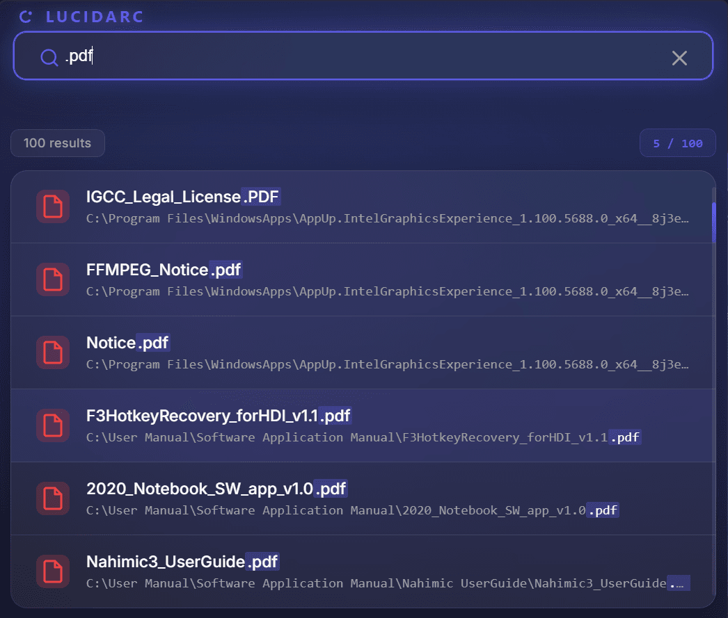 LucidArc, Search